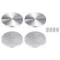 4pcs Round Shape Aluminum Disc M10 Thread 80mm Diameter Circle Glass Top Adapter For Table Furniture Coffee Tables Silver