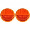 All Star Truck Parts Qty 2 Amber Inch Round Reflector Bike Trailer Boat Mailbox Construction Equipment Rv Camper With Super 