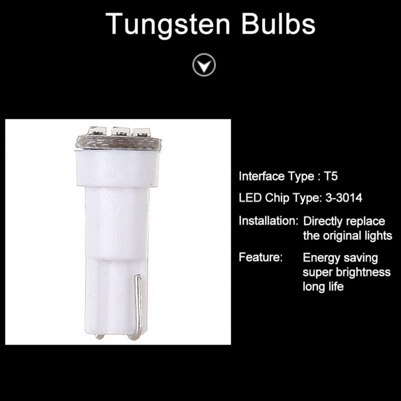 20x T5 17 74 73 3-3014smd Instrument Gauge Dash Indicator Led Light Bulbs White