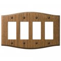 Amerelle Country Medium Oak Wood 4 Rocker Wallplate 