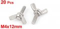 Uxcell M4x12mm Thread Stainless Steel Wing Butterfly Screws Fastener 20pcs