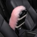 Forala Fluffy Car Armrest Seat Box Cover Protector Warm Furry Sheepskin Wool Auto Center Console Universal Fit For Suv Truck