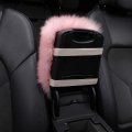 Forala Fluffy Car Armrest Seat Box Cover Protector Warm Furry Sheepskin Wool Auto Center Console Universal Fit For Suv Truck