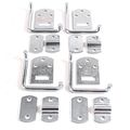 Qty 4 Stake Body Rack Corner Mount Straight Bracket Gate Latch Set Security Trailer Wood Utility