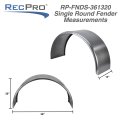 Recpro Round Steel Trailer Fenders Single Axle 36 X 13 20 14 Gauge 1 Fender With Rubberized Undercoating Spray