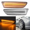 Nslumo Led Side Marker Lights For 2003-2007 Infiniti G35 Coupe Skyline V35 Clear Lens Amber Front Fender Turn Signals Assembly 