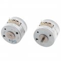 2pcs 1000rpm Two Phase Four Wire 15mm Metal Stepper Motor Silver Tone 