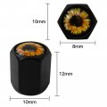 8 Pack Universal Aluminum Alloy Car Valve Stem Caps Sunshine Pattern Wheel Tire Waterproof For Automobiles Motorcycles Trucks