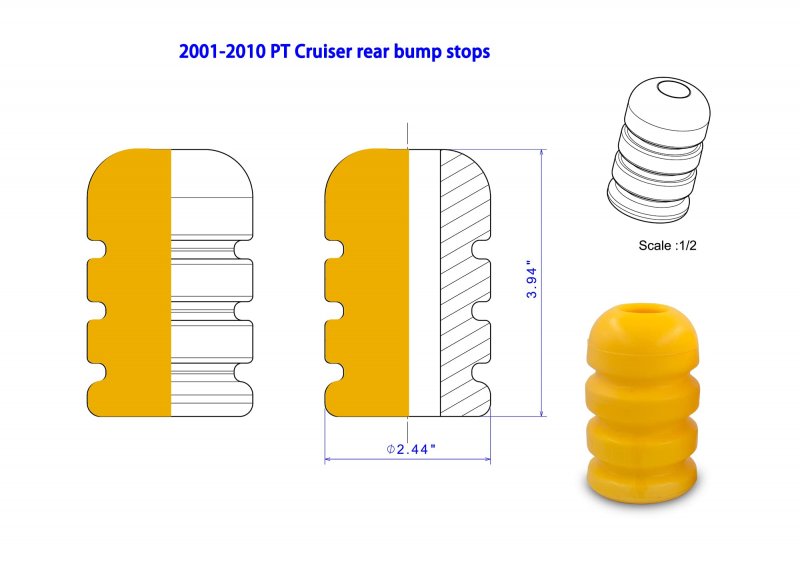 Autoacc Pt Cruiser Rear Bump Stop Coil Spring Damper For Chrysler 2001-2010 Pack Of 2