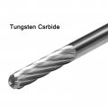 Uxcell Tungsten Carbide Rotary Files 1 8 Shank Single Cut Cylindrical Radius End Burrs Tool 3mm Dia For Die Grinder Drill Bit