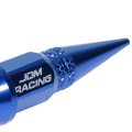 Auto Dynasty 45mm Anodized Aluminum Valve Stem Caps Spiked Head Design Car Accessories Universal Fit For Most Vehicles Blue