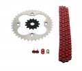 Fits Honda Trx250r 250r 520-96 Red Non O Ring Chain Sprocket Silver 13 38