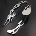 Chrome Flame Style Motorcycle Side Mirrors For Honda Kawasaki Suzuki Hayabusa Yamaha R1 R6 6061 Billet Aluminum And Acrylic