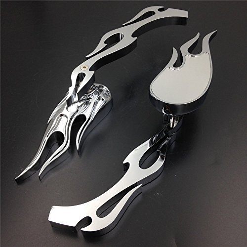 Chrome Flame Style Motorcycle Side Mirrors For Honda Kawasaki Suzuki Hayabusa Yamaha R1 R6 6061 Billet Aluminum And Acrylic