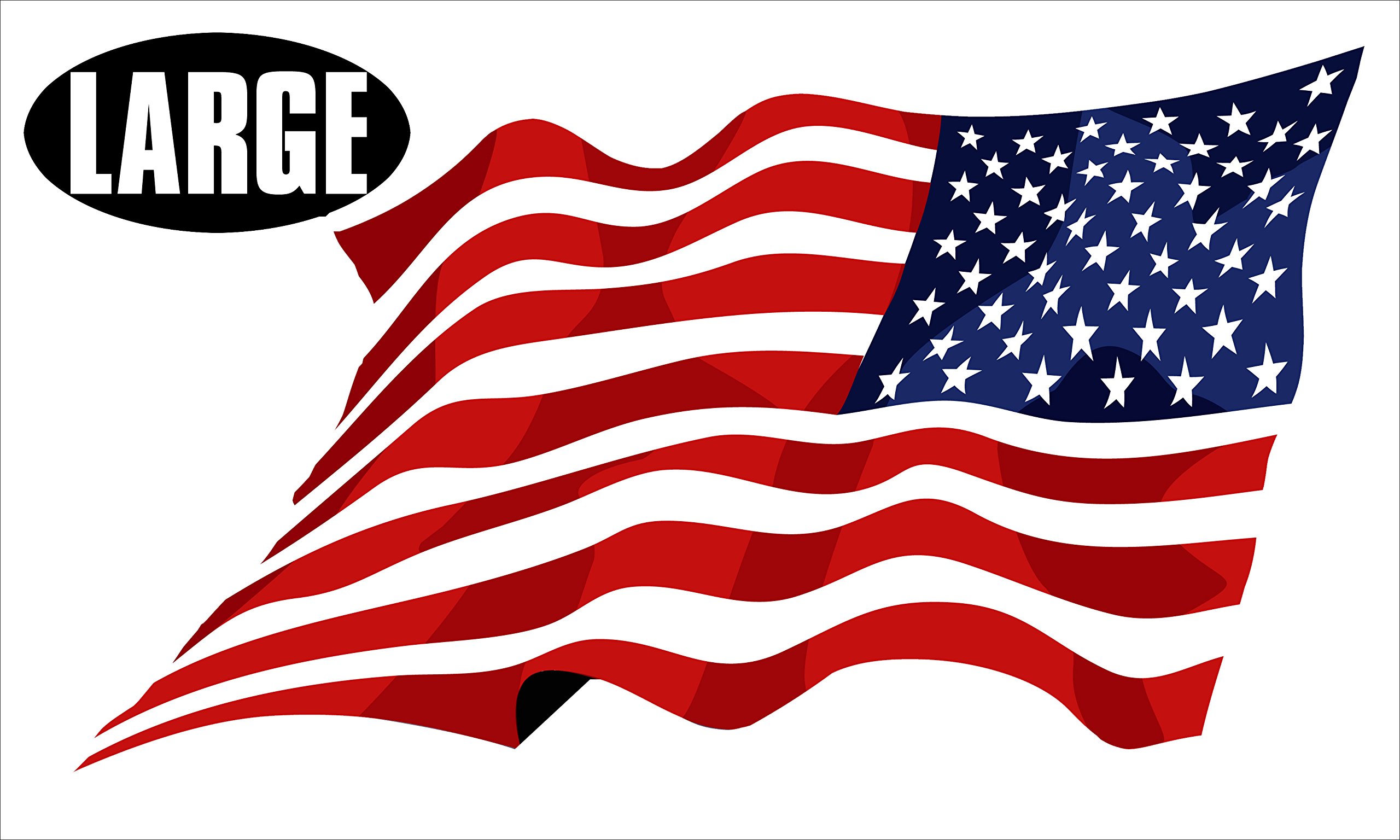 Download Reverse Large Waving American Flag Sticker Mirror Decal