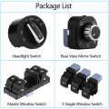 Power Window Master Control Switch Headlight Rear View Mirror Knob Kit For Mk5 Mk6 Gti Rabbit B6 3c Plus Cc Car Switches