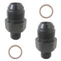 Transmission Cooler Adapter Fitting 8an To 1 4 Npsm 2-pack Black Aluminum Universal Compatible For Th350 Th400 4l60e 700r4 