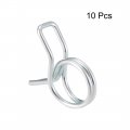 Uxcell Double Wire Spring Hose Clamp 7mm Inner Dia Fit 7 5-8 2mm Od Fuel Line Silicone Tube Clips Zinc Plated 10pcs