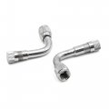 Uxcell 4pcs 90 Degree Silver Tone Motorbike Car Tyre Valve Extension Tire Stem Extender