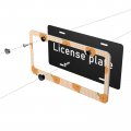 Foruidea Orange Gingham Pattern Matte Aluminum License Plate Frame With Black Screw Capsi 2pcs 2 Holes Licensess Frames Car