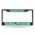 Boston Celtics Nba Black Metal Laser Cut License Plate Frame Set Of 2 Frames 