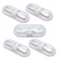 Mallofusa 5pcs Led Dome Light With 2-way Switch Car Ceiling Camper Trailer Marine Lamp 2 Wedge Base 18-21 Lum 12v