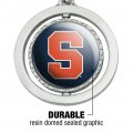 Syracuse University Logo Spinning Round Keychain Chrome Plated Metal With Resin Top 1 3 In Diameter Unisex Adult Accessory
