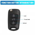 Uxcell Car Replacement Remote Key Fob Shell Case S161c For Kia Rondo Sportage Soul Rio 3 Button Black