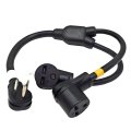 Welder 3 Prong Splitter Cord Nema 6 50p To 60r Dual Outlets Y Adapter 50 Amp 250 Volt 3 Ft Heavy Duty Power 64811 