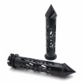 Httmt Trhb122-7 8 Cnc Billet 7 22mm Spike Bar Ends Grips Compatible With Kawasak Ninja Zx9 Zx10 Zx12 Zx14 Black