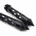 Httmt Trhb122-7 8 Cnc Billet 7 22mm Spike Bar Ends Grips Compatible With Kawasak Ninja Zx9 Zx10 Zx12 Zx14 Black