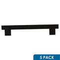 5 Pack Rok Hardware 6-5 16 Center Matte Black Kitchen Cabinet Drawer Door Handle Pull 7-9 Length 