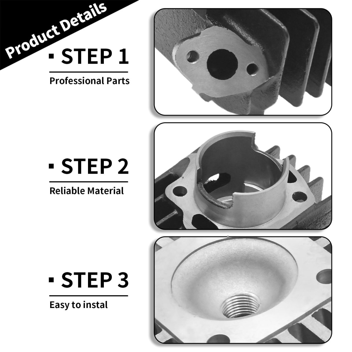 49cc Cylinder Piston Ring Gasket Top End Kit For Suzuki Alt50 2002-2005 Jr 1978-2006 Lt 50 1984-1987 Replaces 11210-04012-0f0