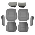 8pc Driver Passenger Bottom Top Leather Seat Cover Gray Headrest Armrest For Toyota Sequoia Tundra 2000 2001 2002 2003 2004 