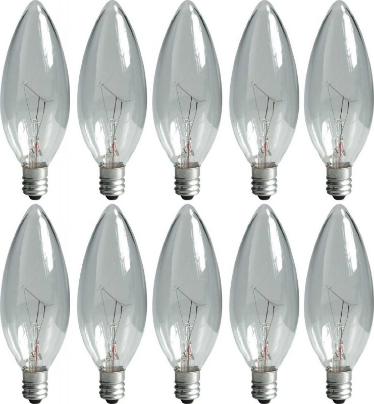Ge 74978 25-watt Candelabra Light Bulb Blunt Tip 10-pack