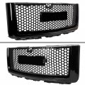 Kuafu Upper Grill Hood Molding Compatible With 2007-2013 Gmc Sierra 1500 Denali Front Bumper Grille Black 2 Packages