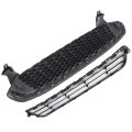 Front Bumper Grille Kit Honeycomb Upper Lower Grill Replacement For 2013 2014 2015 2016 Fusion