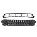 Front Bumper Grille Kit Honeycomb Upper Lower Grill Replacement For 2013 2014 2015 2016 Fusion