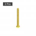Uxcell Brass Hex Bolts 1 4-20x2-1 2pcs Fully Thread Grade 4 8 Solid Hexagon Head Bolt Machine Screws For Machinery