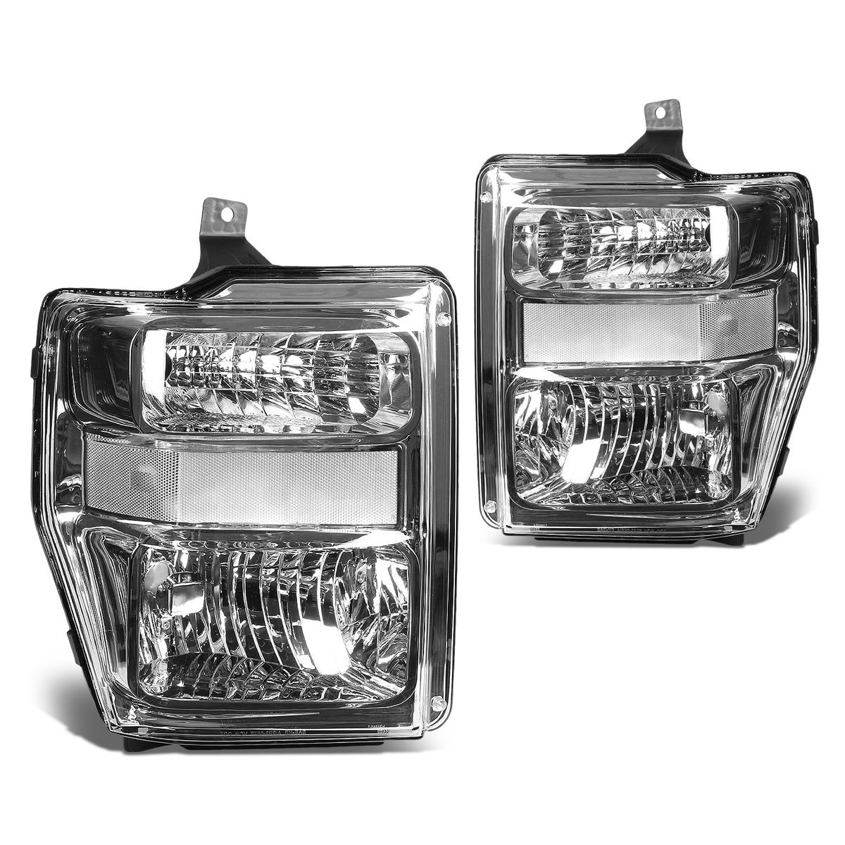 Auto Dynasty For Ford Super Duty 2nd Gen Pair Of Chrome Clear Corner Headlight Red Led 3rd Brake Light With O Cargo