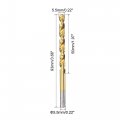Uxcell High Speed Steel Straight Shank Twist Drill Bit Fully Ground Titanium Coated 5 5mm Diameter 93mm Total Length 50mm 2 Pcs