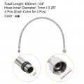 Uxcell 24 Inch Long Faucet Supply Line Connector 4pcs G3 8 Female Compression Thread X M10 Male Braided 304 Stainless Steel