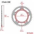 Red Drive Chain And Sprocket Kit For Suzuki Gsx-r1000 Gsxr1000 2001 2006 Includes 17 Tooth Front 42 Rear Sprockets