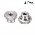 Uxcell Knurled Thumb Nuts 4pcs M5x0 8mm 304 Stainless Steel Round Knobs Fasteners For 3d Printer Parts Silver Tone