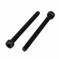 Uxcell M4x45mm Fully Thread Hex Socket Head Knurled Cap Screw Bolt Black 10pcs