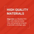 Trim-lok 1350b2x3 8-25 Edge Trim Fits 3 8inch 5 Leg Length 25 Black Pebble Texture Flexible Pvc Protector For Sharp Rough
