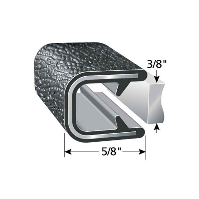 Trim-lok 1350b2x3 8-25 Edge Trim Fits 3 8inch 5 Leg Length 25 Black Pebble Texture Flexible Pvc Protector For Sharp Rough