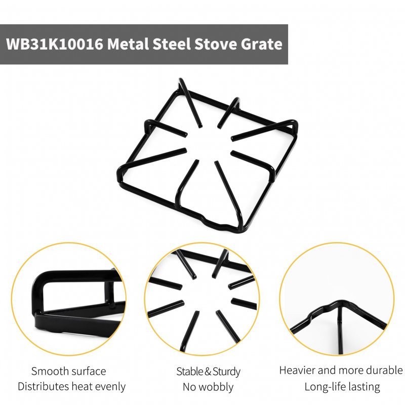Wb31k10016 Wb31k10015 Burner Grate Replacement Parts For Ge Kenmore Hotpoint Gas Range Metal Steel Stove Surface Top Rack 4