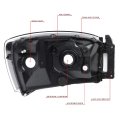 Auto Dynasty Black Housing Amber Corner Headlight Head Lamps Tool Kit Compatible With Dodge Ram Truck 06-08