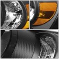 Auto Dynasty Black Housing Amber Corner Headlight Head Lamps Tool Kit Compatible With Dodge Ram Truck 06-08